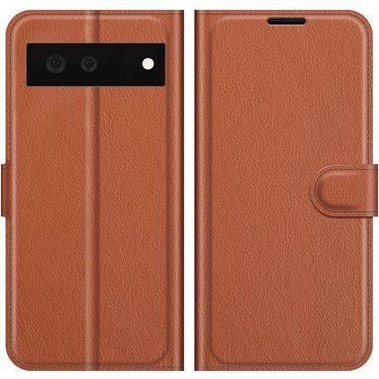 Mobigear Classic Google Pixel 6 Hülle Klapphülle Geldbörse - Braun