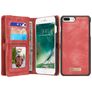 Caseme 008 iPhone 8 Plus Hülle Abnehmbare 2in1 Klapphülle Geldbörse - Rot