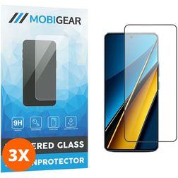 Mobigear Premium POCO X6 Panzerglas Gehärtetes Glas Displayschutz - Hüllenfreundlich - Schwarz (3er Pack)