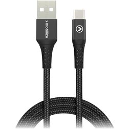 Mobilize Strong Nylon USB-A auf USB-C Kabel 1 Meter - Schwarz