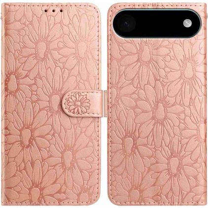 Mobigear Flowers iPhone Air Hülle Klapphülle Geldbörse - Roségold