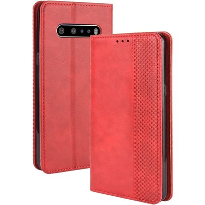 Mobigear Sensation LG V60 ThinQ Hülle Klapphülle Geldbörse - Rot