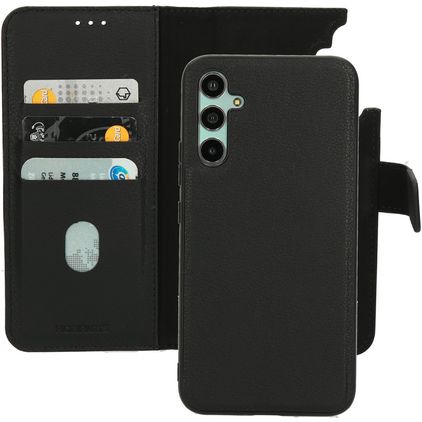 Mobiparts Samsung Galaxy A34 Hülle Echtes Leder Abnehmbare 2in1 Klapphülle Geldbörse - Schwarz