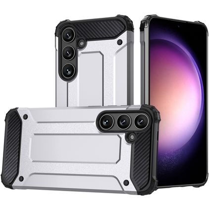 Mobigear Outdoor Samsung Galaxy S24 Hülle Hardcase Backcover Stoßfest - Silber