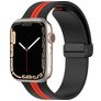 Mobigear Stripe Mag Silikon Apple Watch Armband Magnetverschluss - 42/41/40/38 mm - Schwarz / Rot