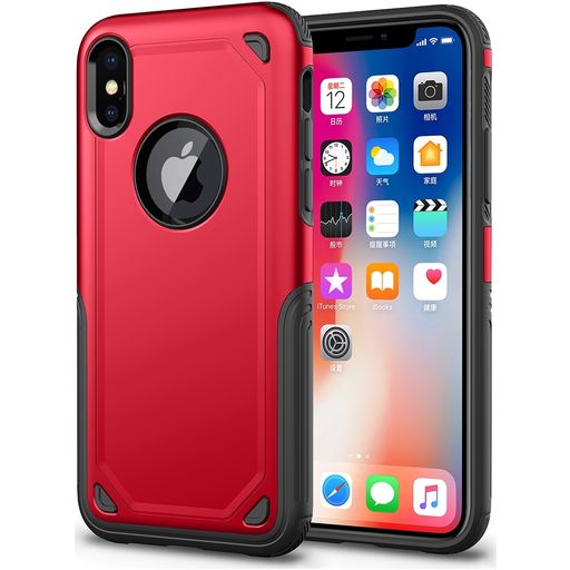 Mobigear Slim Armor iPhone XR Hülle Hardcase Backcover Stoßfest - Rot