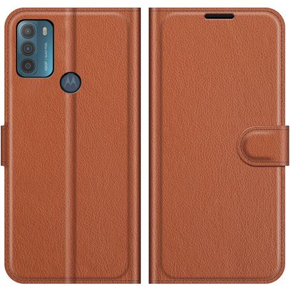 Mobigear Classic Motorola Moto G50 Hülle Klapphülle Geldbörse - Braun