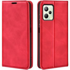 Mobigear Retro Slim Realme C35 Hülle Klapphülle Geldbörse - Rot
