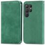 Mobigear Retro Slim Samsung Galaxy S25 Ultra Hülle Klapphülle Geldbörse - Grün