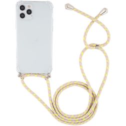 Mobigear Lanyard iPhone 12 Pro Max Flexibles TPU Handykette - Transparent / Gelb