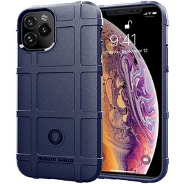 Mobigear Rugged Shield iPhone 12 Pro Max Hülle Flexibles TPU Backcover Stoßfest - Blau