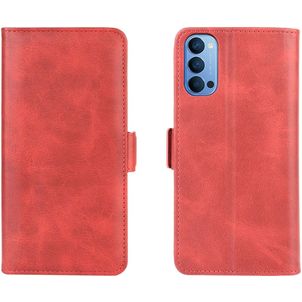 Mobigear Slim Magnet OPPO Reno 4 Hülle Klapphülle Geldbörse - Rot