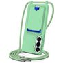 Mobigear Lanyard Card Samsung Galaxy S26 Plus Silikon Handykette mit Kartenhalter - Grün