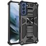 Mobigear Armor Stand Samsung Galaxy S21 FE Hülle Hardcase Backcover Stoßfest mit Ständer - Schwarz