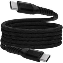 Mobiparts Magnetic Braided USB-C auf USB-C Kabel 1 m - Black