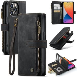 Caseme C30 iPhone 14 Pro Max Hülle Klapphülle Geldbörse - Schwarz