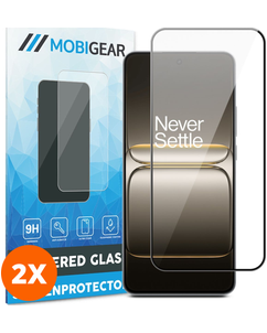 Mobigear Premium OnePlus Nord CE5 Panzerglas Gehärtetes Glas Displayschutz - Hüllenfreundlich - Schwarz (2er Pack)
