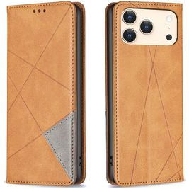 Mobigear Rhombus Slim iPhone 17 Pro Max Hülle Klapphülle - Cognac