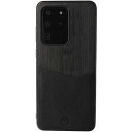 Valenta Card Slot Samsung Galaxy S20 Ultra Hülle Echtes Leder Backcover mit Kartenhalter - Schwarz
