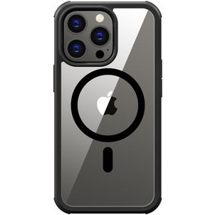 Valenta Full Cover iPhone 15 Pro Max MagSafe Hülle Gehärtetes Glas Backcover Stoßfest - Transparent / Schwarz