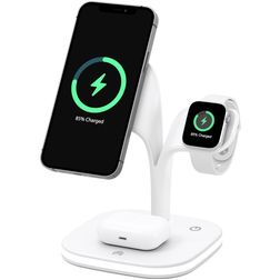Mobigear MagStation Pro 3in1 MagSafe Ladestation für iPhone / AirPods & Apple Watch - Weiß