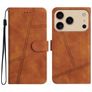 Mobigear Stitch iPhone 17 Pro Max Hülle Klapphülle Geldbörse - Braun