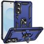 Mobigear Armor Ring Samsung Galaxy S25 Edge Hülle Hardcase Backcover Stoßfest mit Ringhalter - Blau