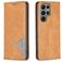 Mobigear Rhombus Slim Samsung Galaxy S25 Ultra Hülle Klapphülle - Cognac