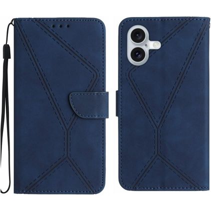 Mobigear Stitch iPhone 17 Klapphülle Portemonnaie - Blau